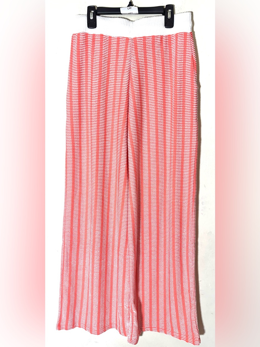 Zenana Raised Rib Striped Pullover & Wide Leg Pants Set Women’s Coral - Picture 6 of 9